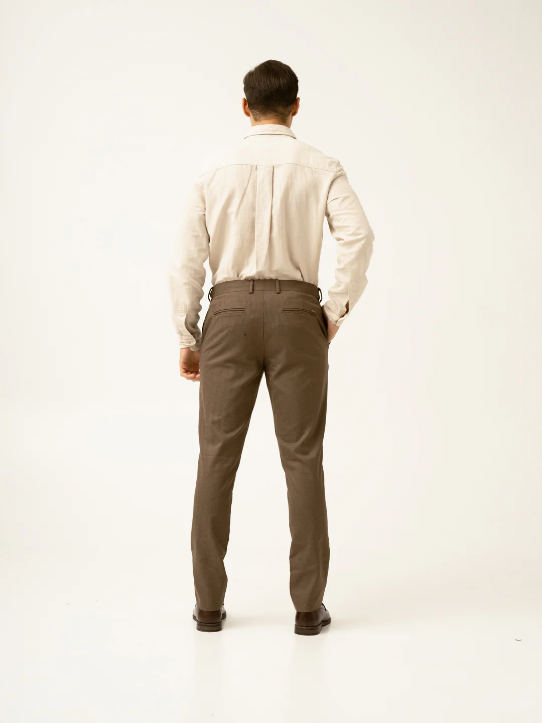 Acon Brown Textured Formal Pants - Image 16