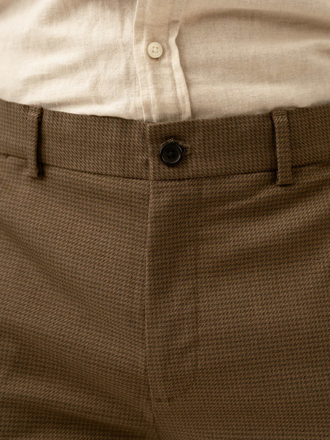Acon Brown Textured Formal Pants - Image 5