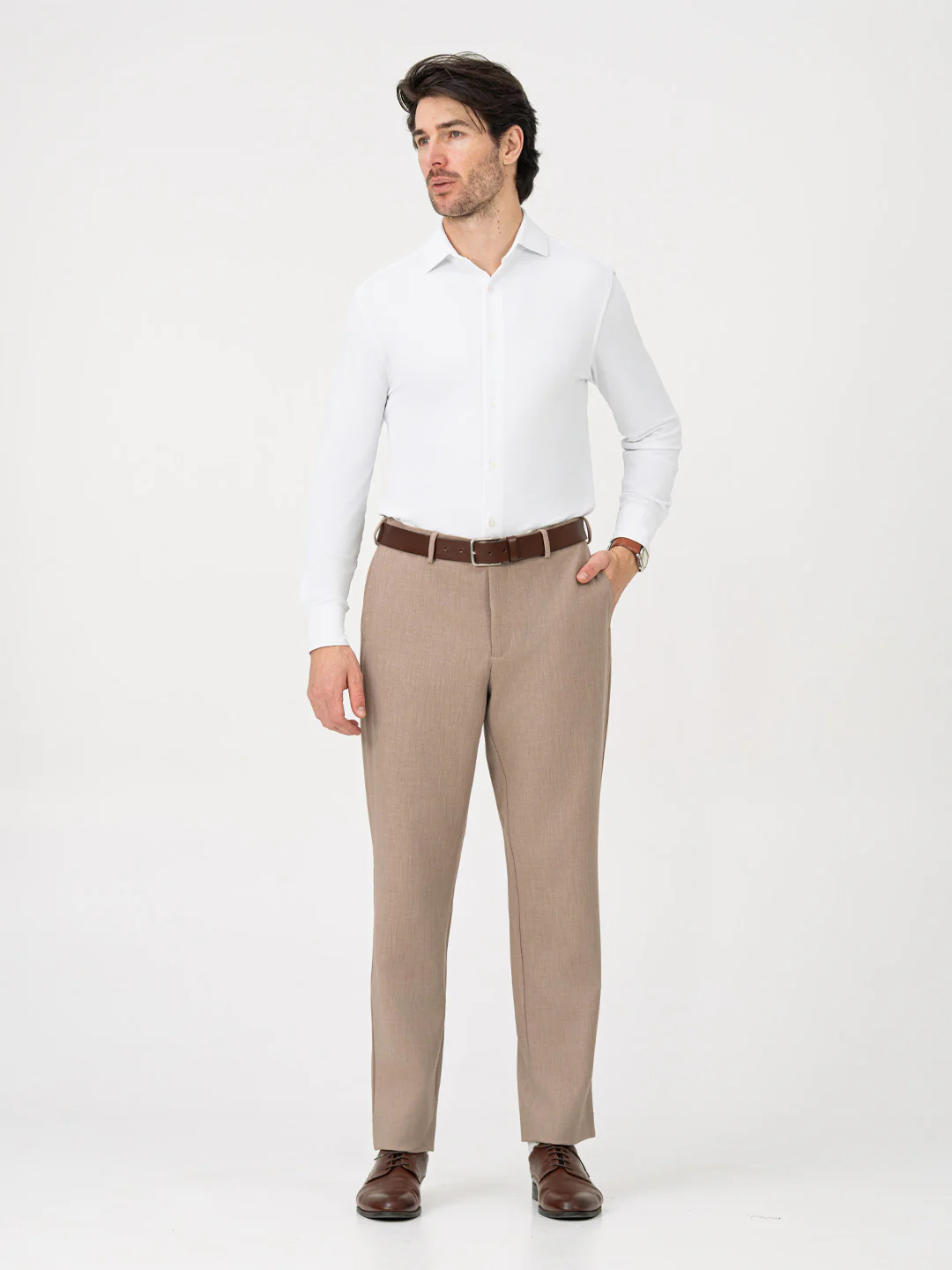 Advisor Brown Pro.Stretch Formal Trousers - Image 5