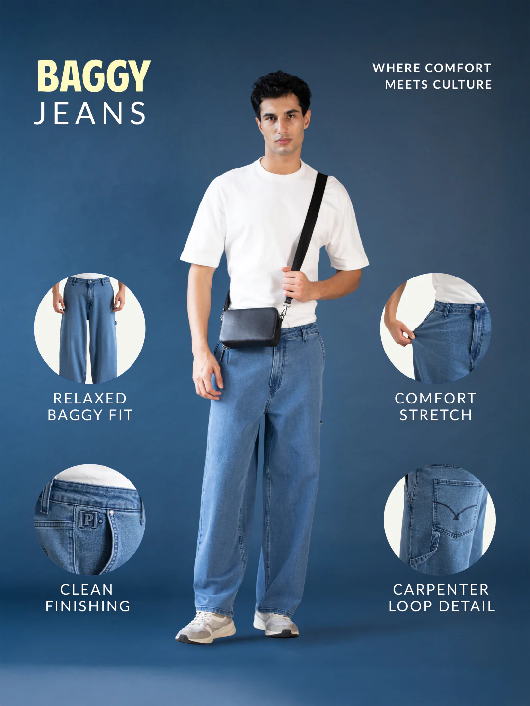 Aegean Blue Baggy Fit Jeans - Image 2