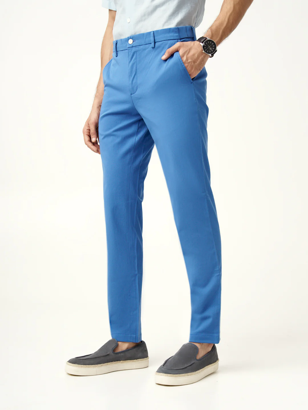 Airforce Blue Stretch Chinos - Image 7