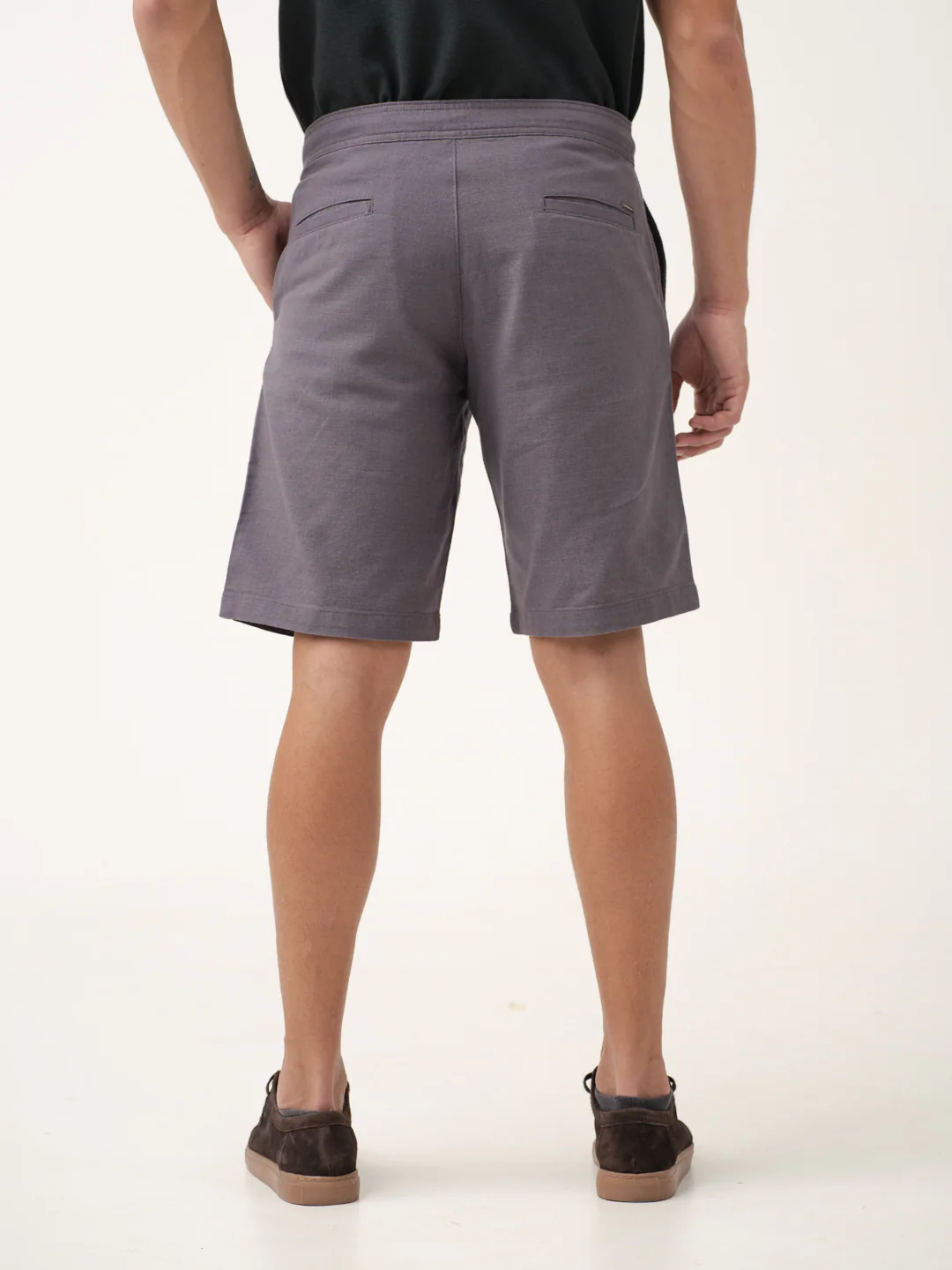 Alibaug Grey All Day Lounge Cotton Shorts - Image 4