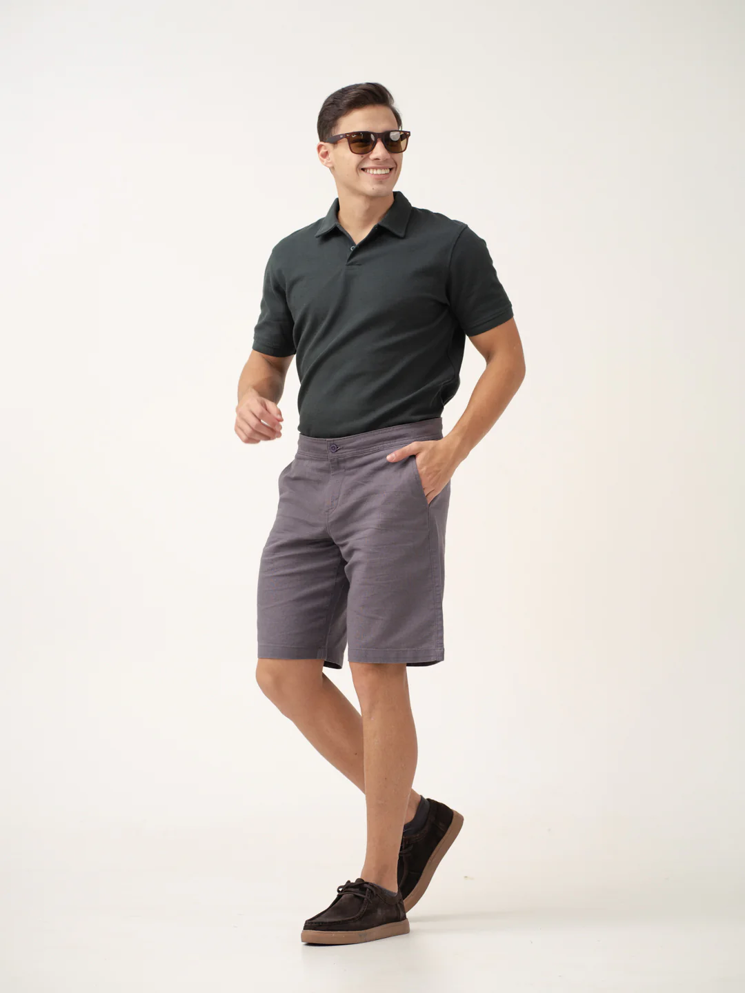 Alibaug Grey All Day Lounge Cotton Shorts - Image 7