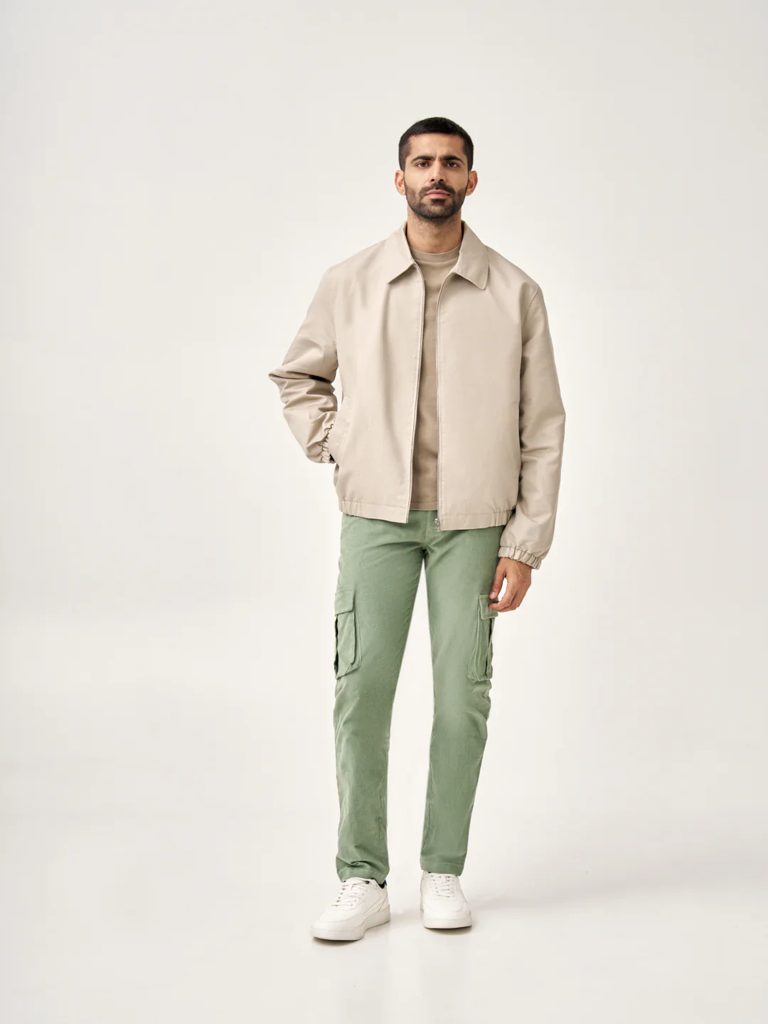Aloe Green Corduroy Stretch Cargo Pants - Image 2