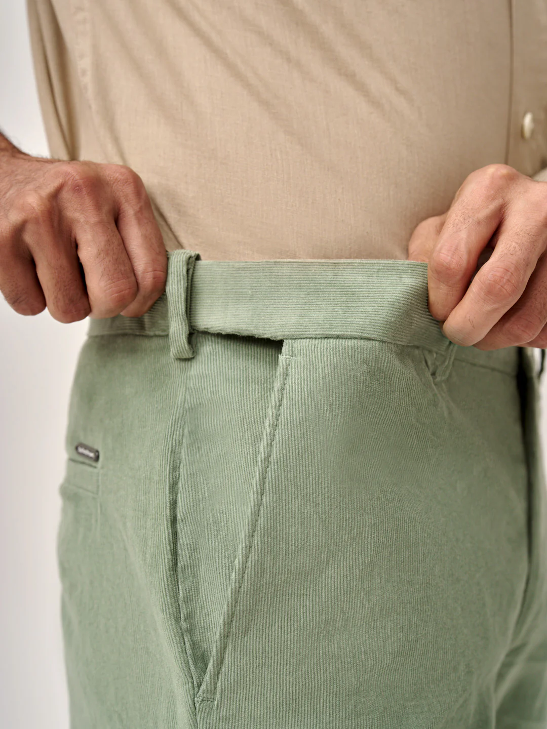 Aloe Green Corduroy Stretch Pants - Image 7