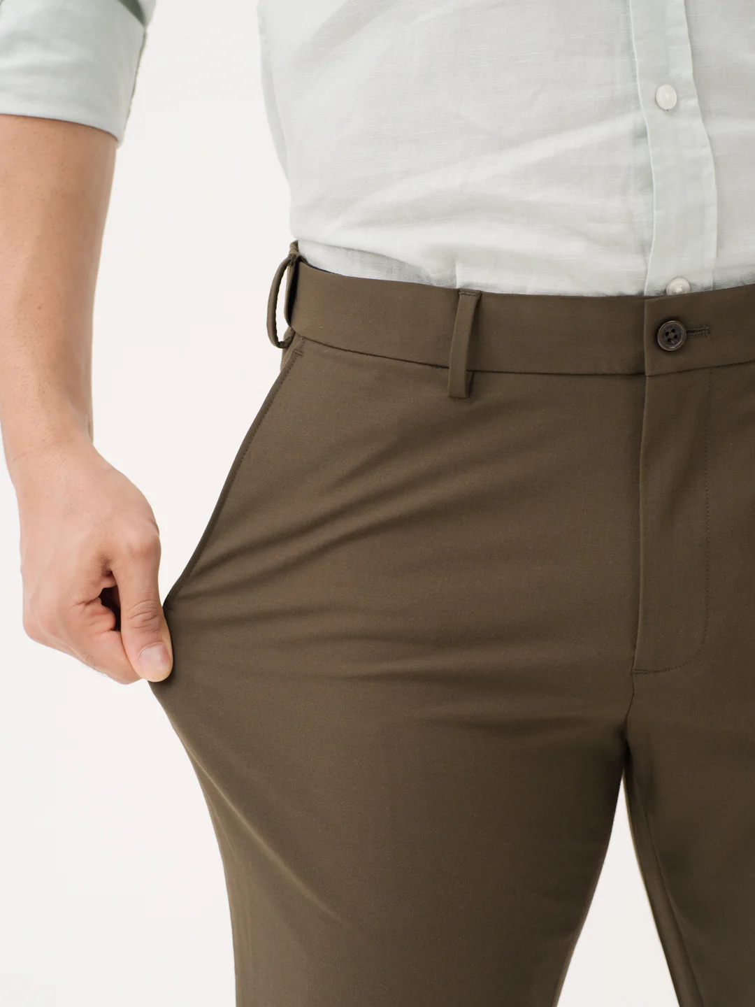 Always Olive Relaxed Fit Stretch Formal Pants - Image 4
