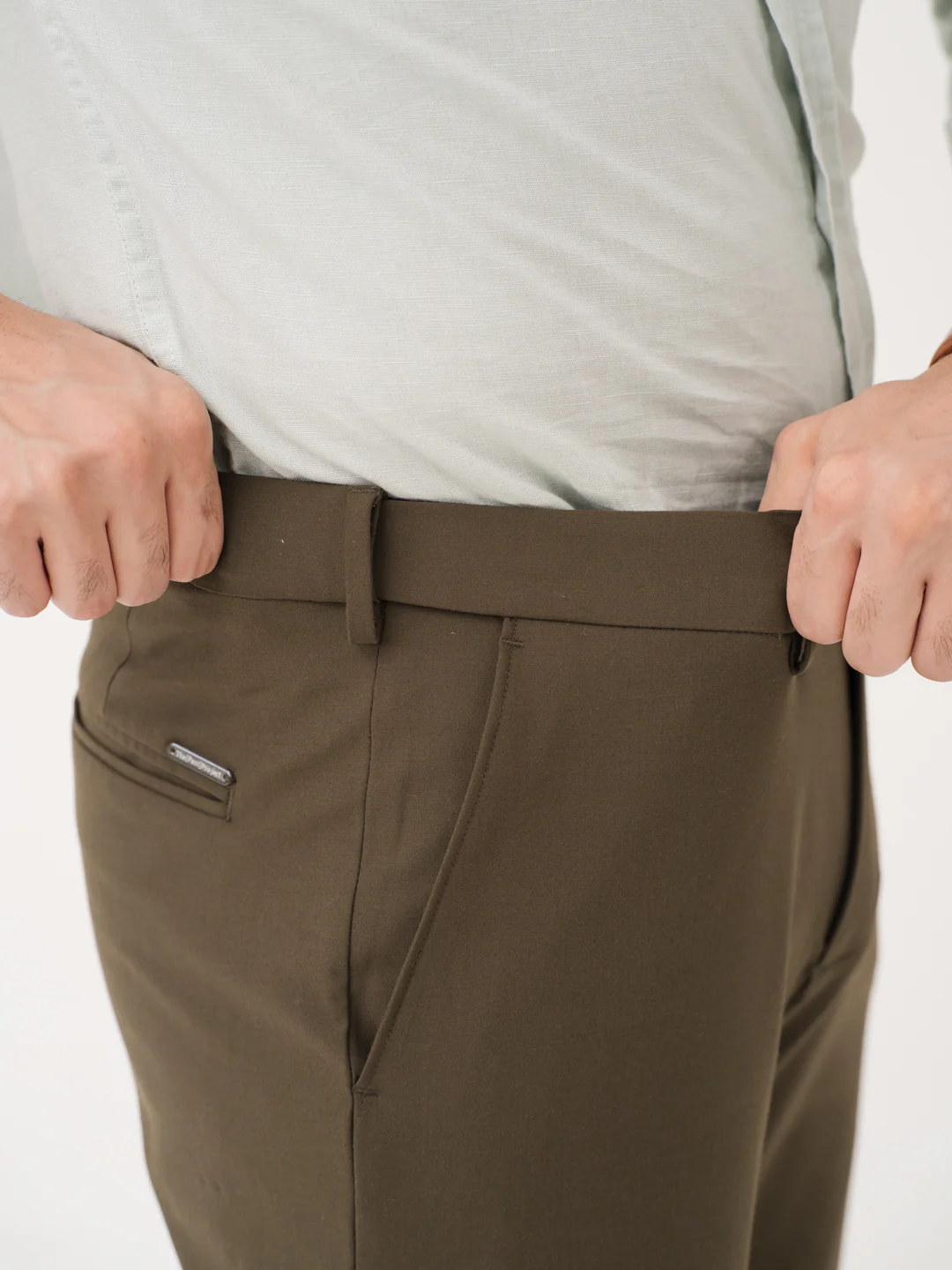 Always Olive Relaxed Fit Stretch Formal Pants - Image 5