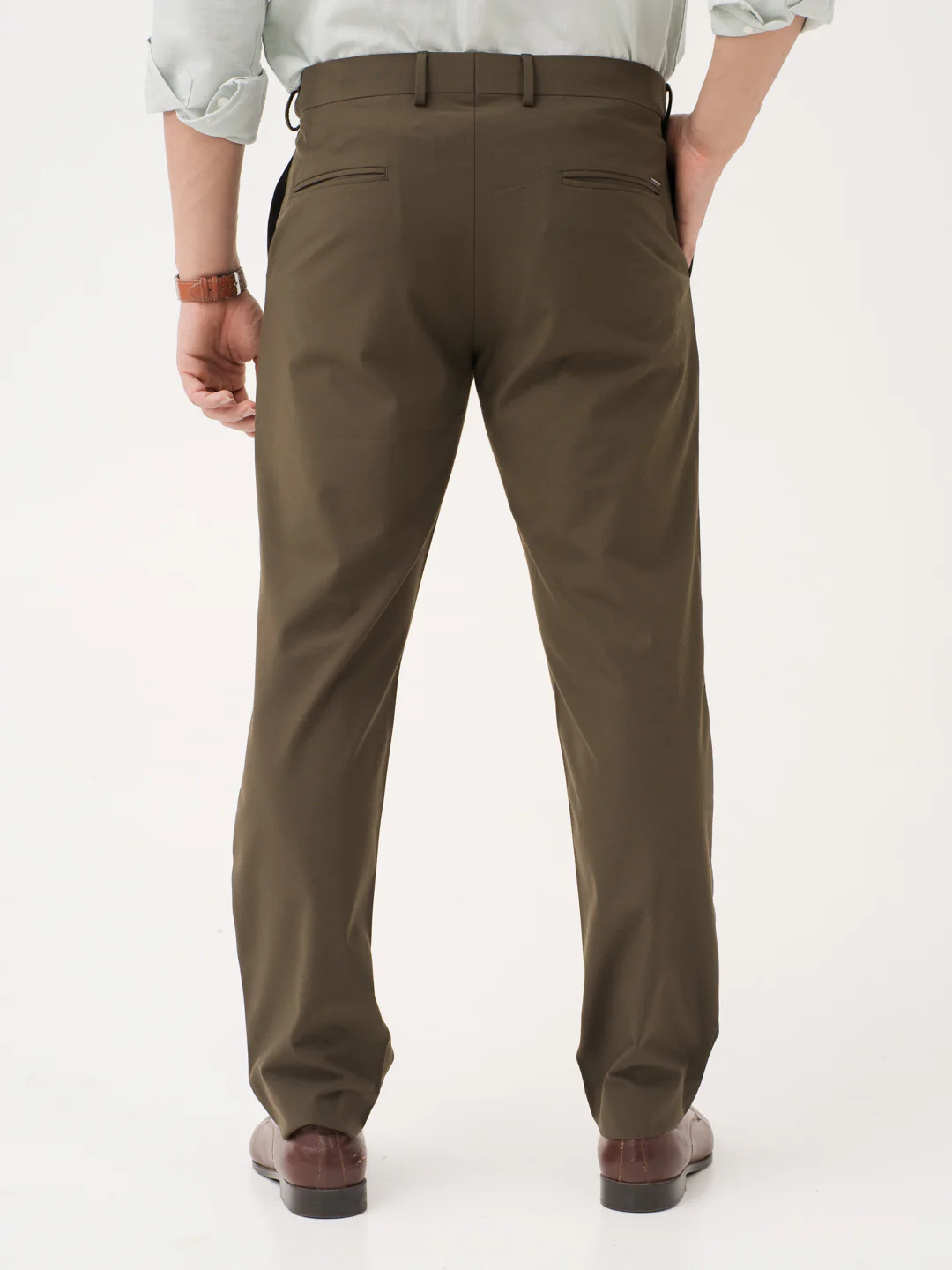 Always Olive Relaxed Fit Stretch Formal Pants - Image 7