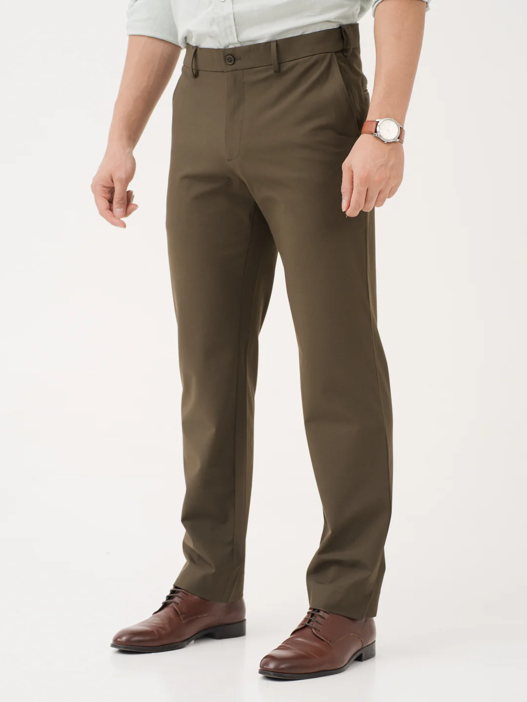 Always Olive Relaxed Fit Stretch Formal Pants - Image 8