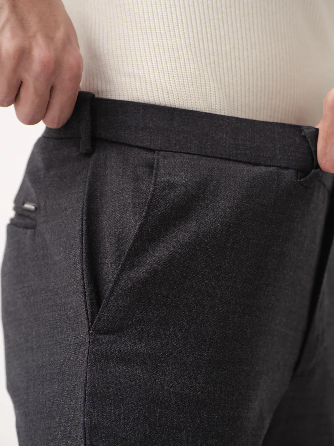 Anthracite Black Merino Wool Pants - Image 4