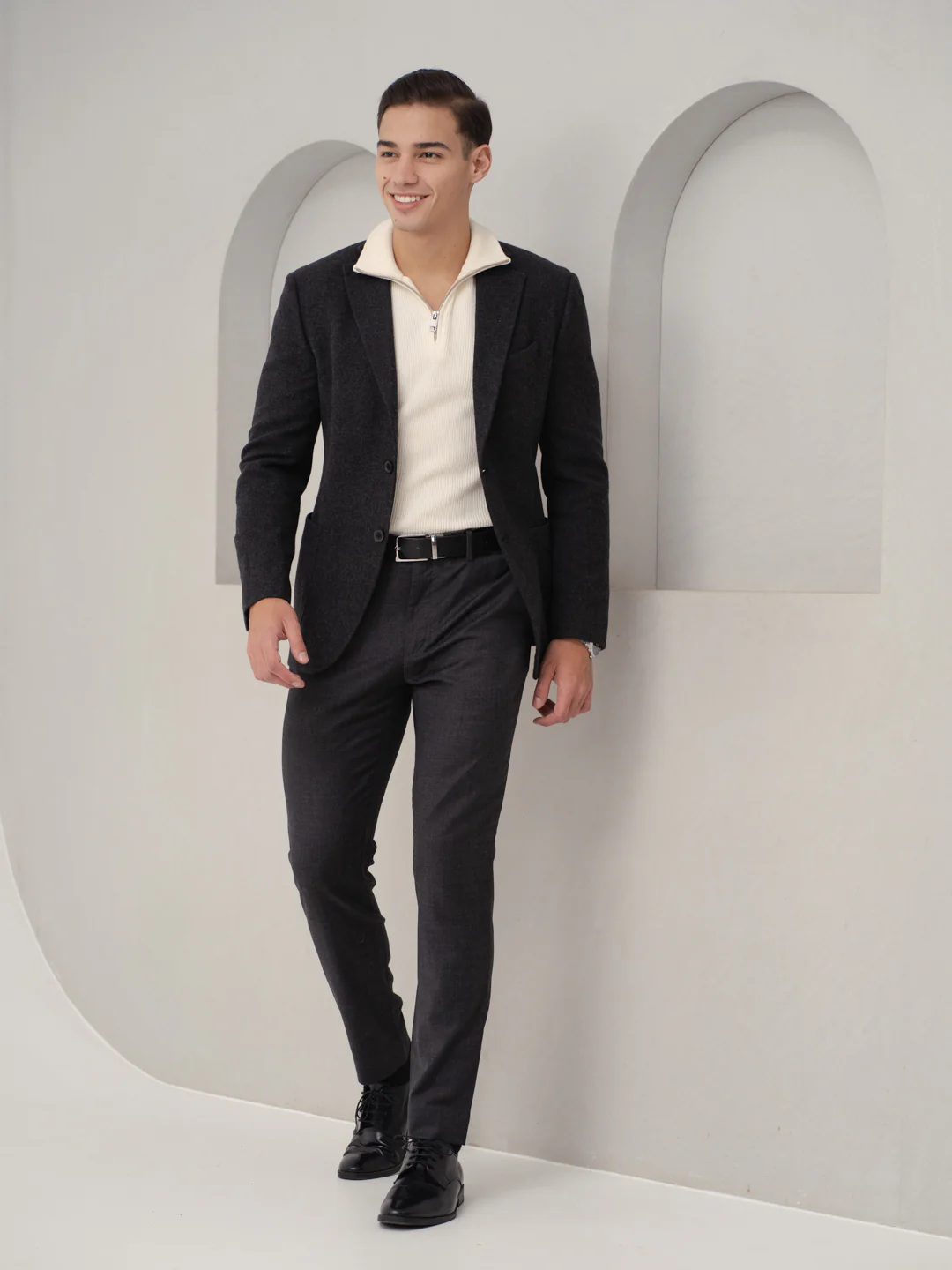 Anthracite Black Merino Wool Pants - Image 5