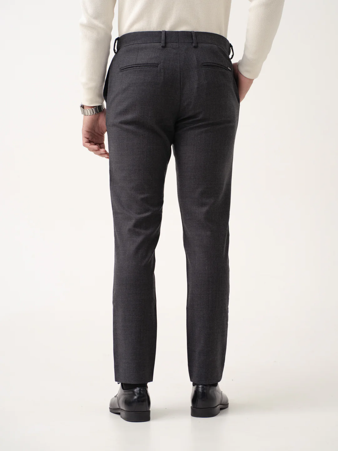 Anthracite Black Merino Wool Pants - Image 7