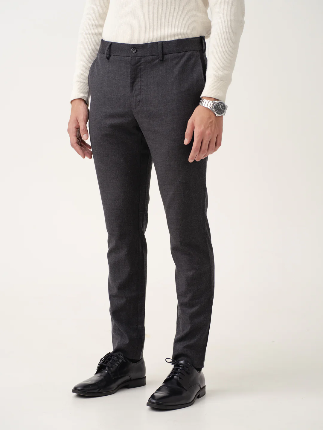 Anthracite Black Merino Wool Pants - Image 8
