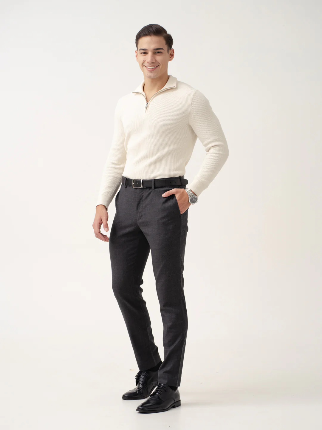 Anthracite Black Merino Wool Pants - Image 9