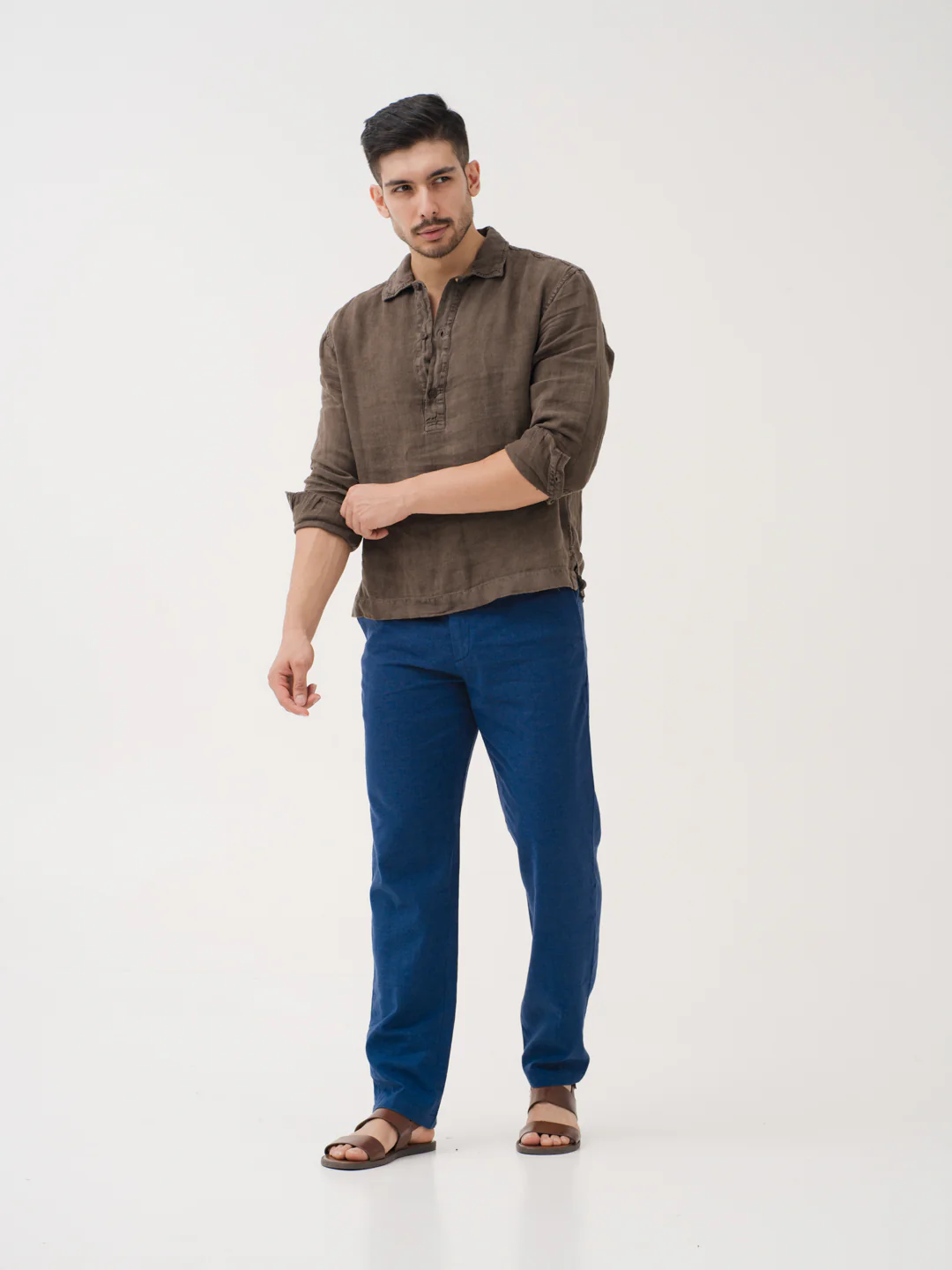 Aqualon Blue 100% Linen Pants - Image 2