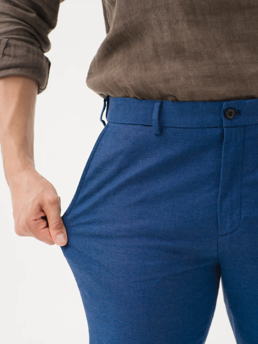 Aqualon Blue 100% Linen Pants - Image 3
