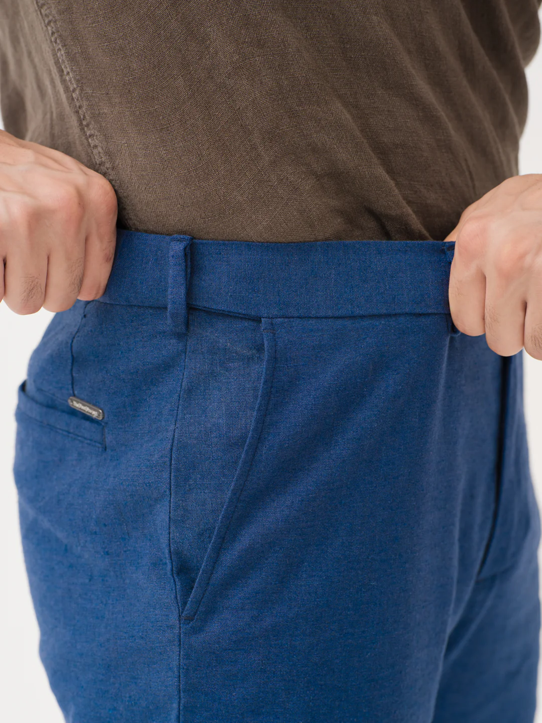 Aqualon Blue 100% Linen Pants - Image 4