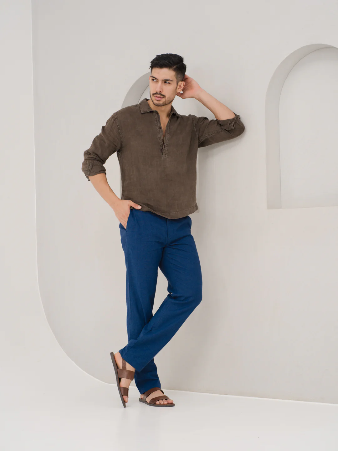 Aqualon Blue 100% Linen Pants - Image 5