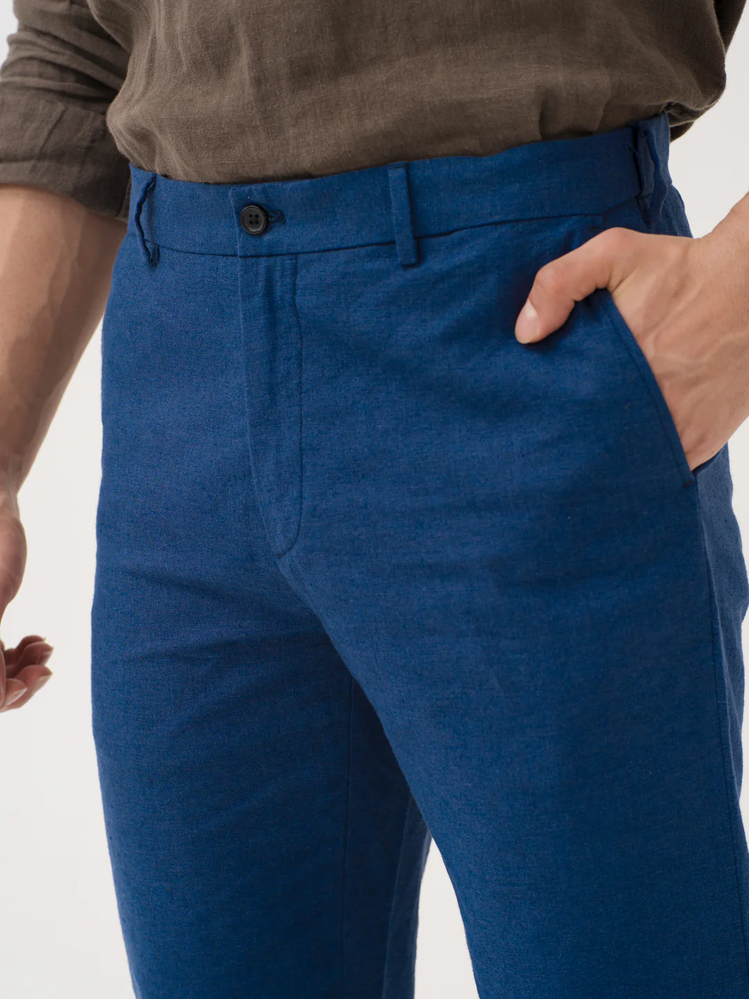 Aqualon Blue 100% Linen Pants - Image 6