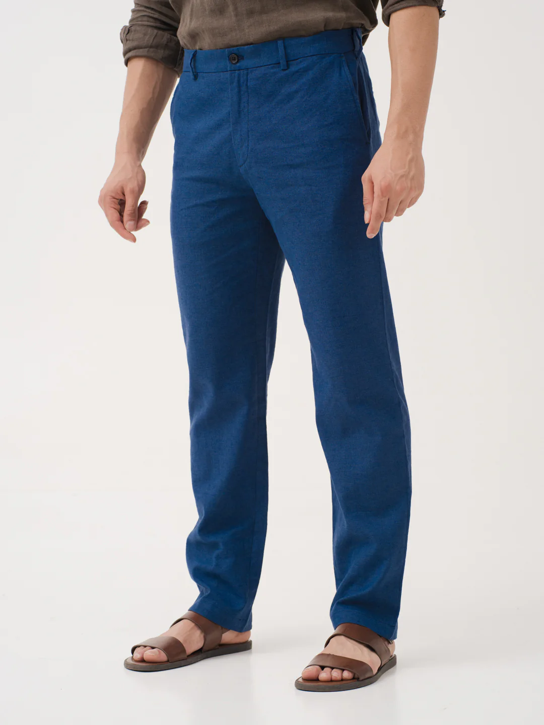 Aqualon Blue 100% Linen Pants - Image 8
