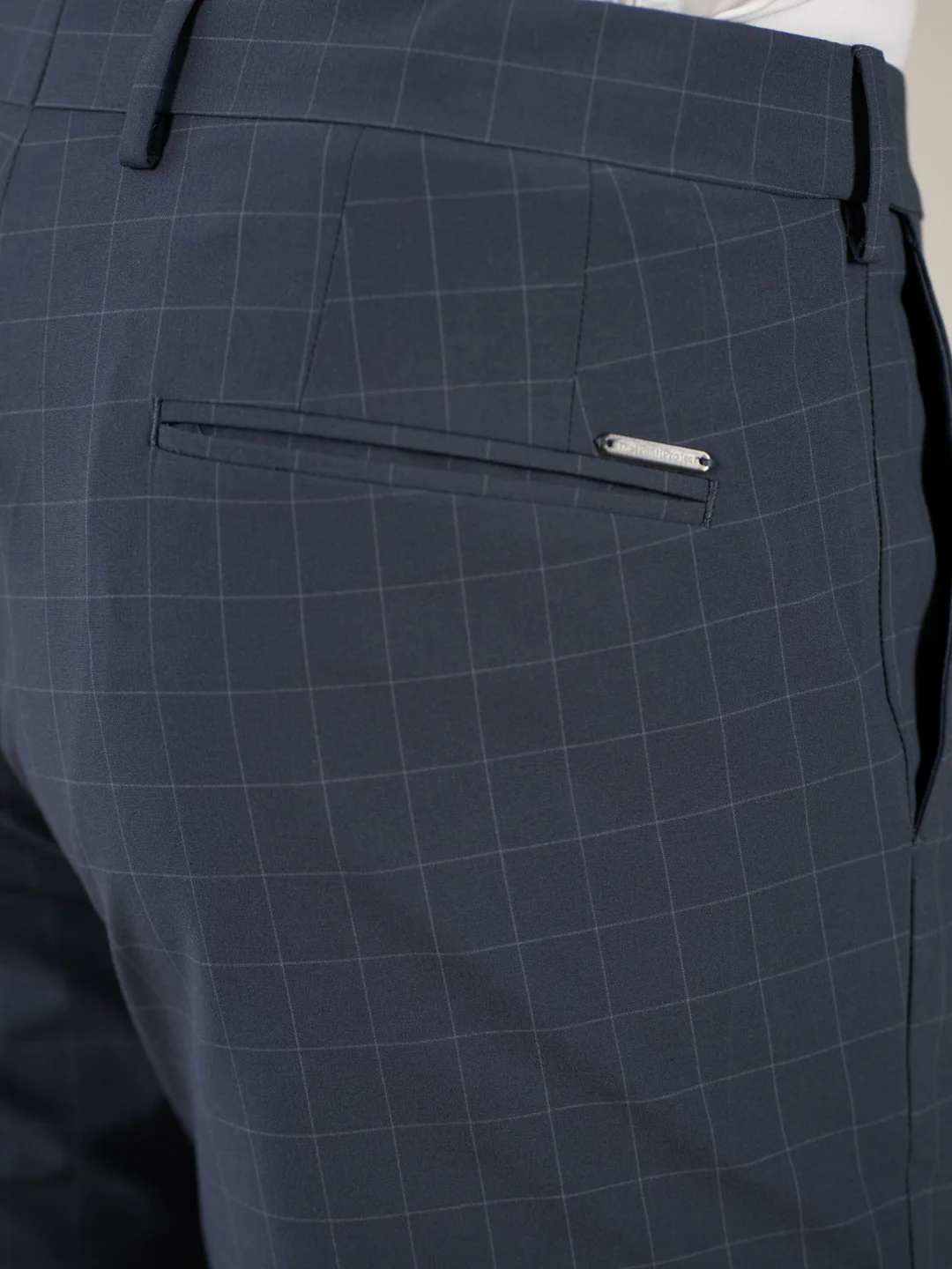 Architect Grey Checks Relaxed Fit Stretch Formal Pants - Image 10