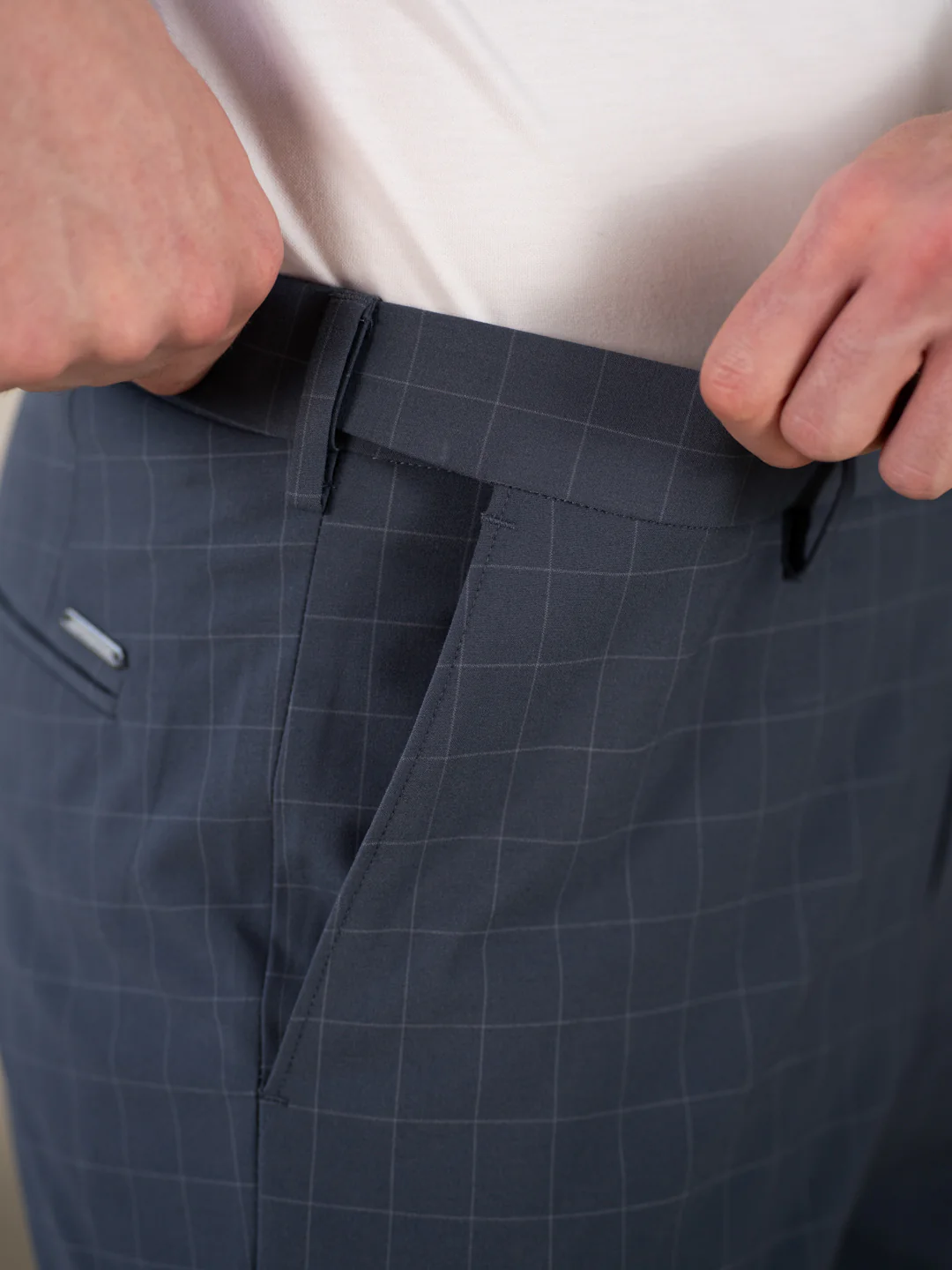 Architect Grey Checks Relaxed Fit Stretch Formal Pants - Image 4