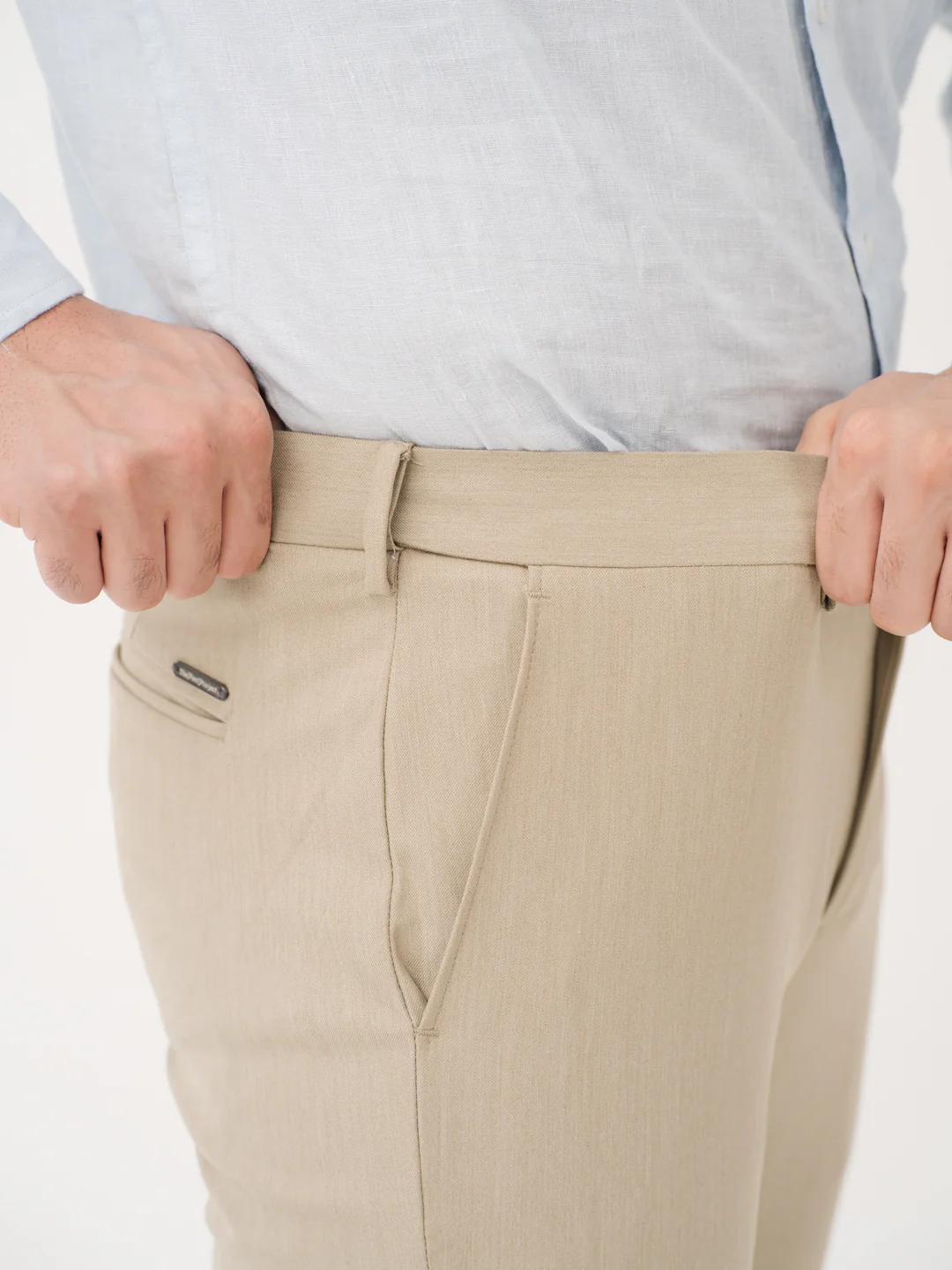 Argil Khaki Luxury Twill Relaxed Fit Stretch Formal Pants - Image 4