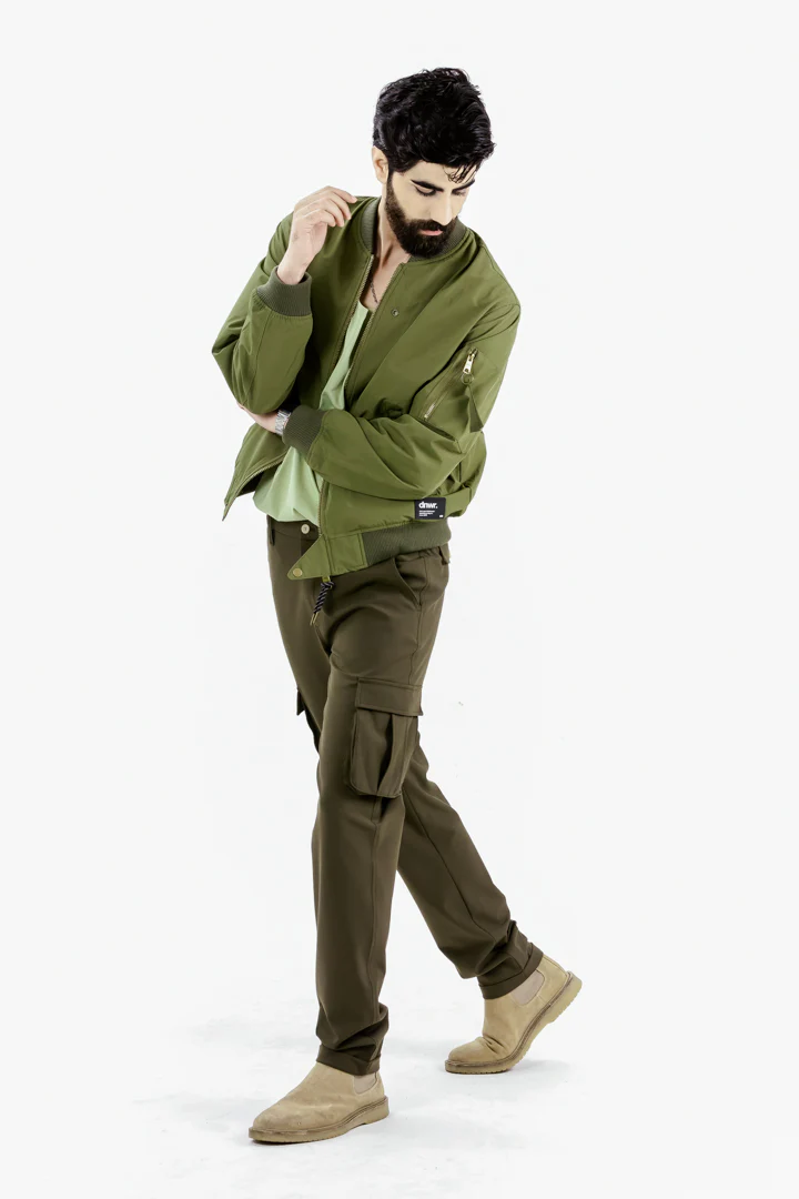 Army Olive Stretch Cargo Pants - Image 3