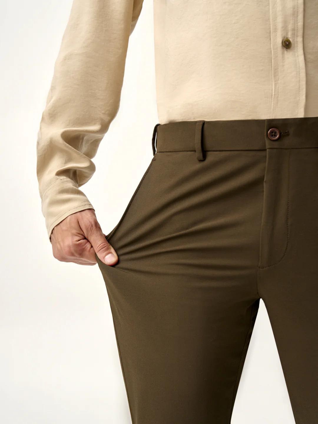 Army Olive Stretch Pants - Image 3