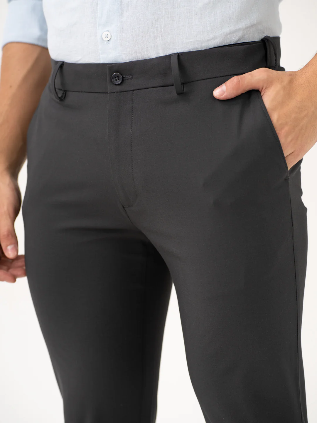 Timeless Grey Slim Fit Stretch Formal Pants - Image 10