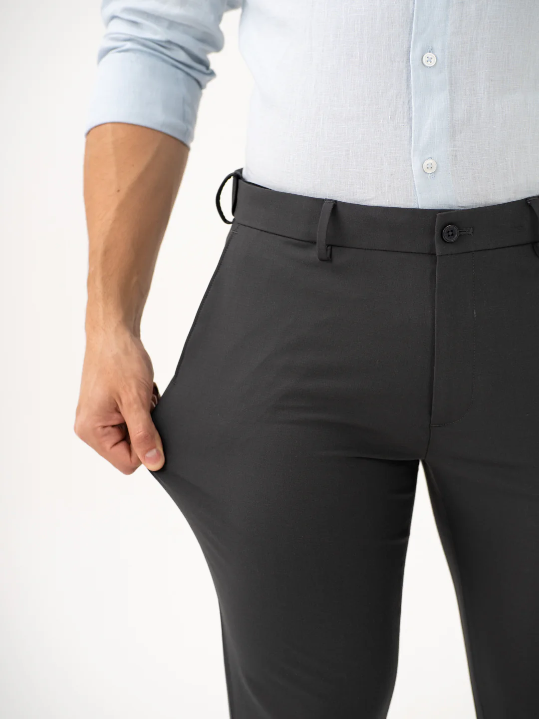 Timeless Grey Slim Fit Stretch Formal Pants - Image 4