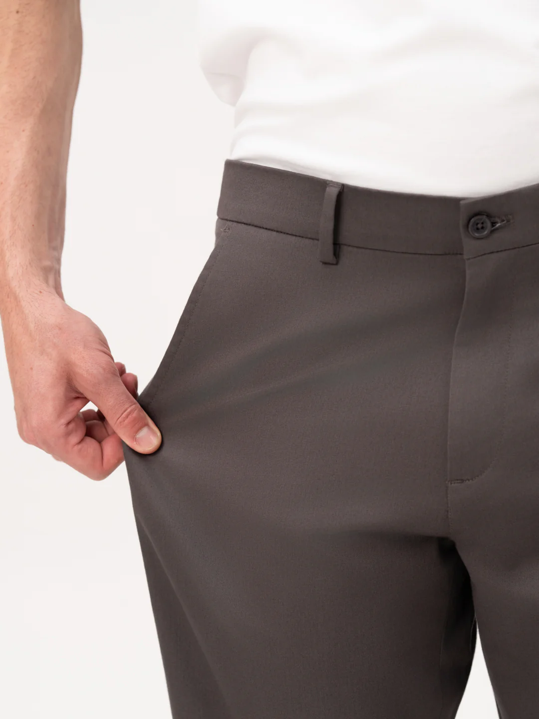 Ashvane Grey Relaxed Fit Stretch Chinos for Men - Image 4