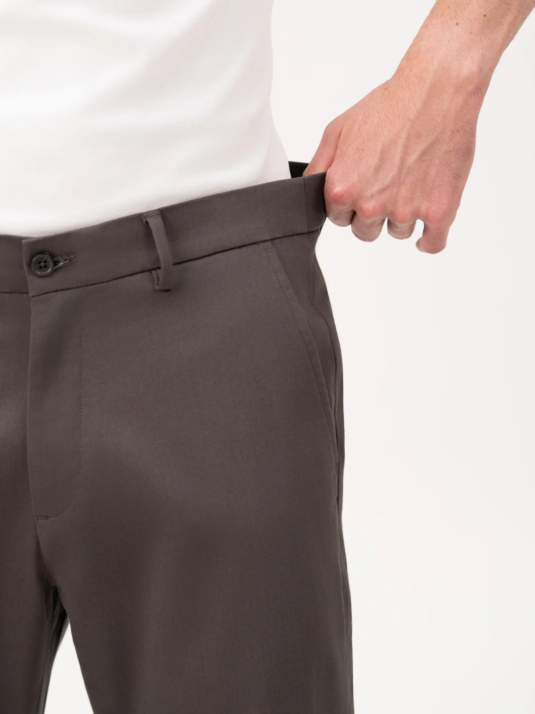 Ashvane Grey Relaxed Fit Stretch Chinos for Men - Image 5