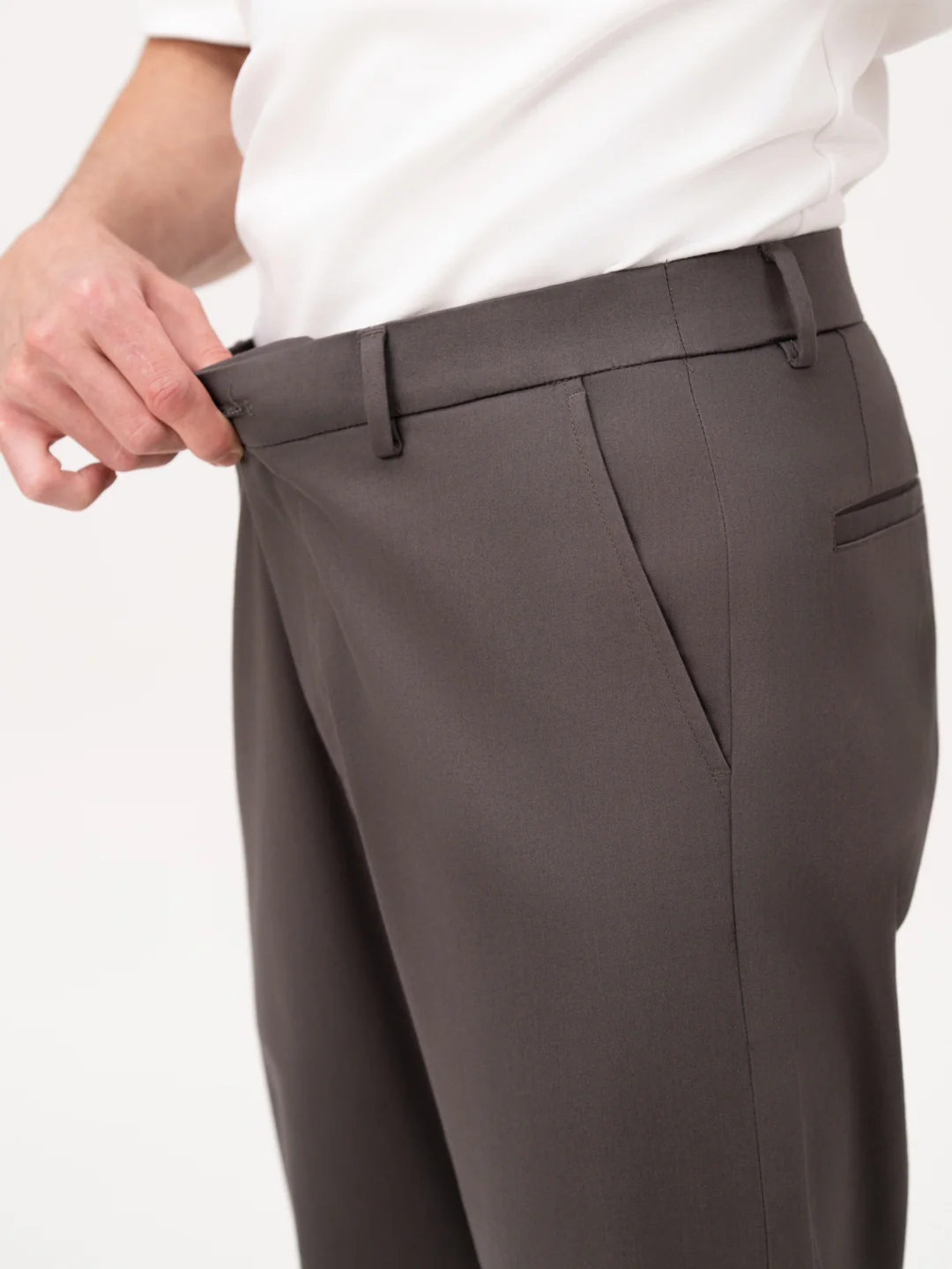 Ashvane Grey Relaxed Fit Stretch Chinos for Men - Image 6