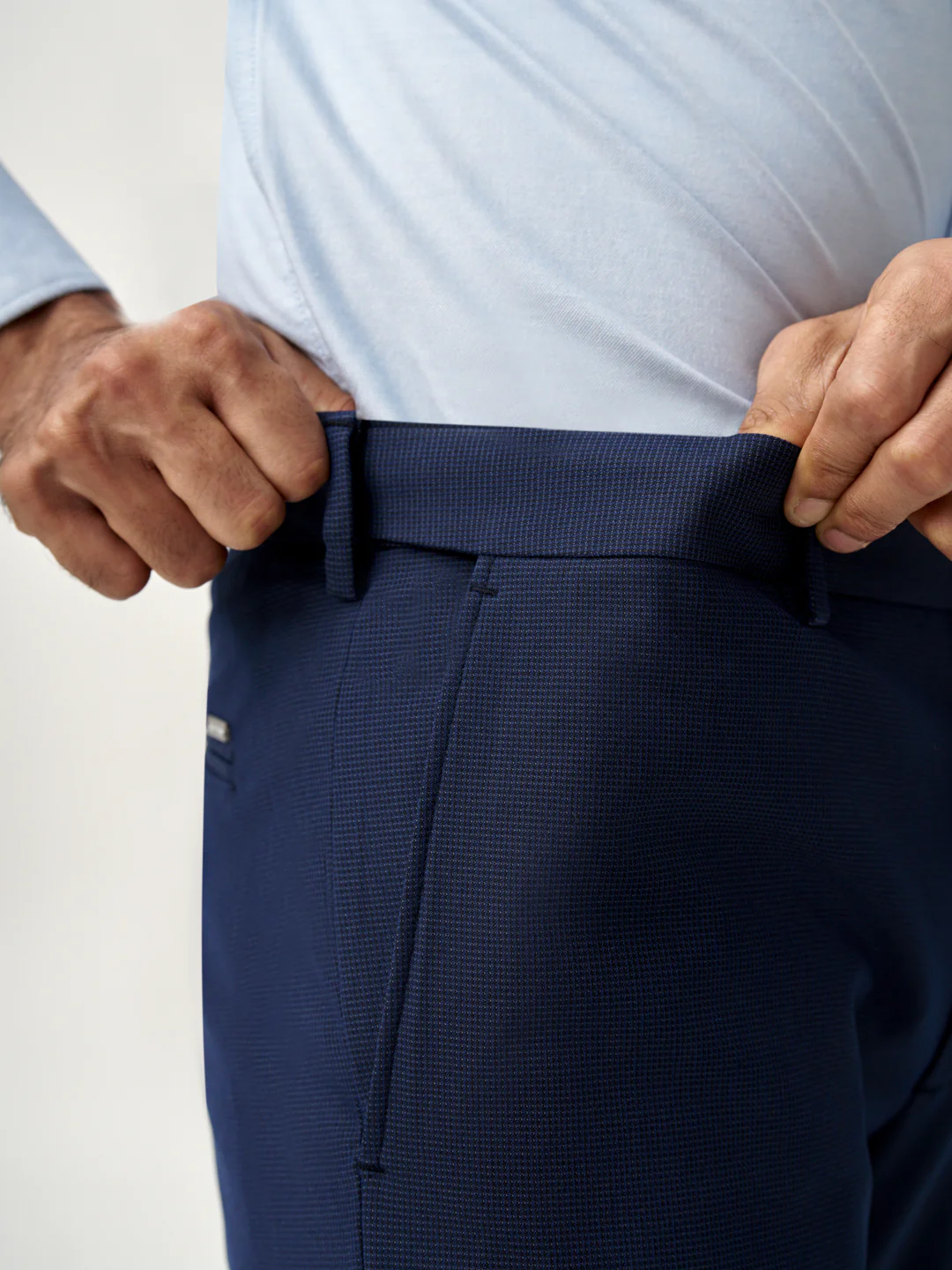 Astro Navy Micro Checks Stretch Pants - Image 4