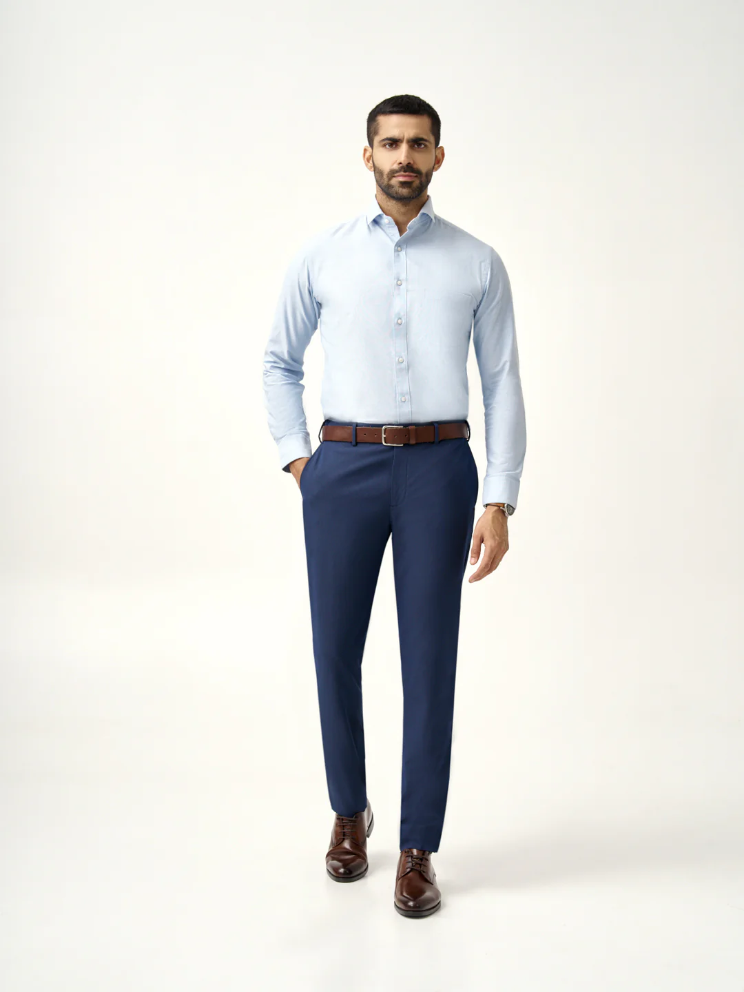 Astro Navy Micro Checks Stretch Pants - Image 5