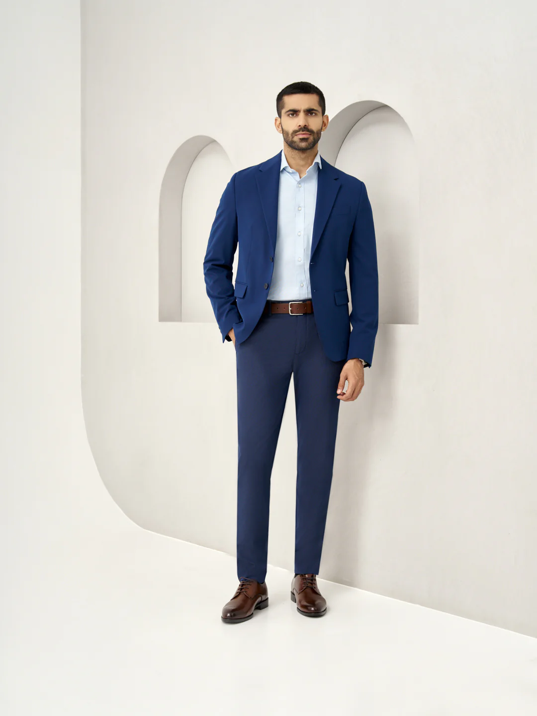 Astro Navy Micro Checks Stretch Pants - Image 6