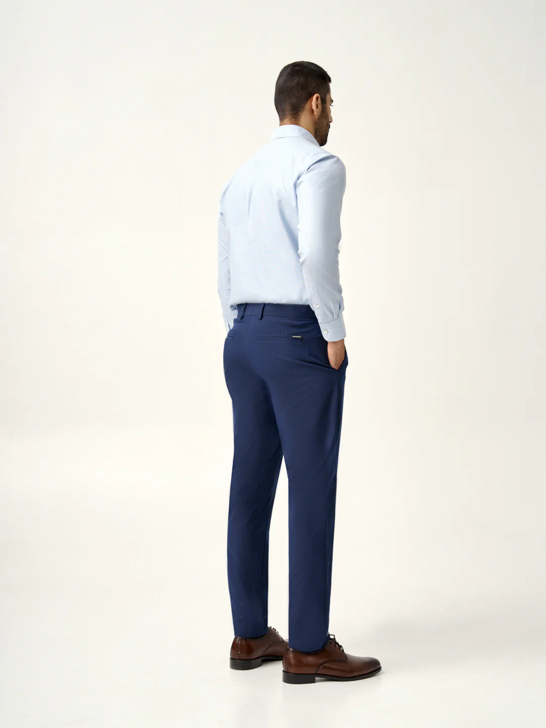 Astro Navy Micro Checks Stretch Pants - Image 8