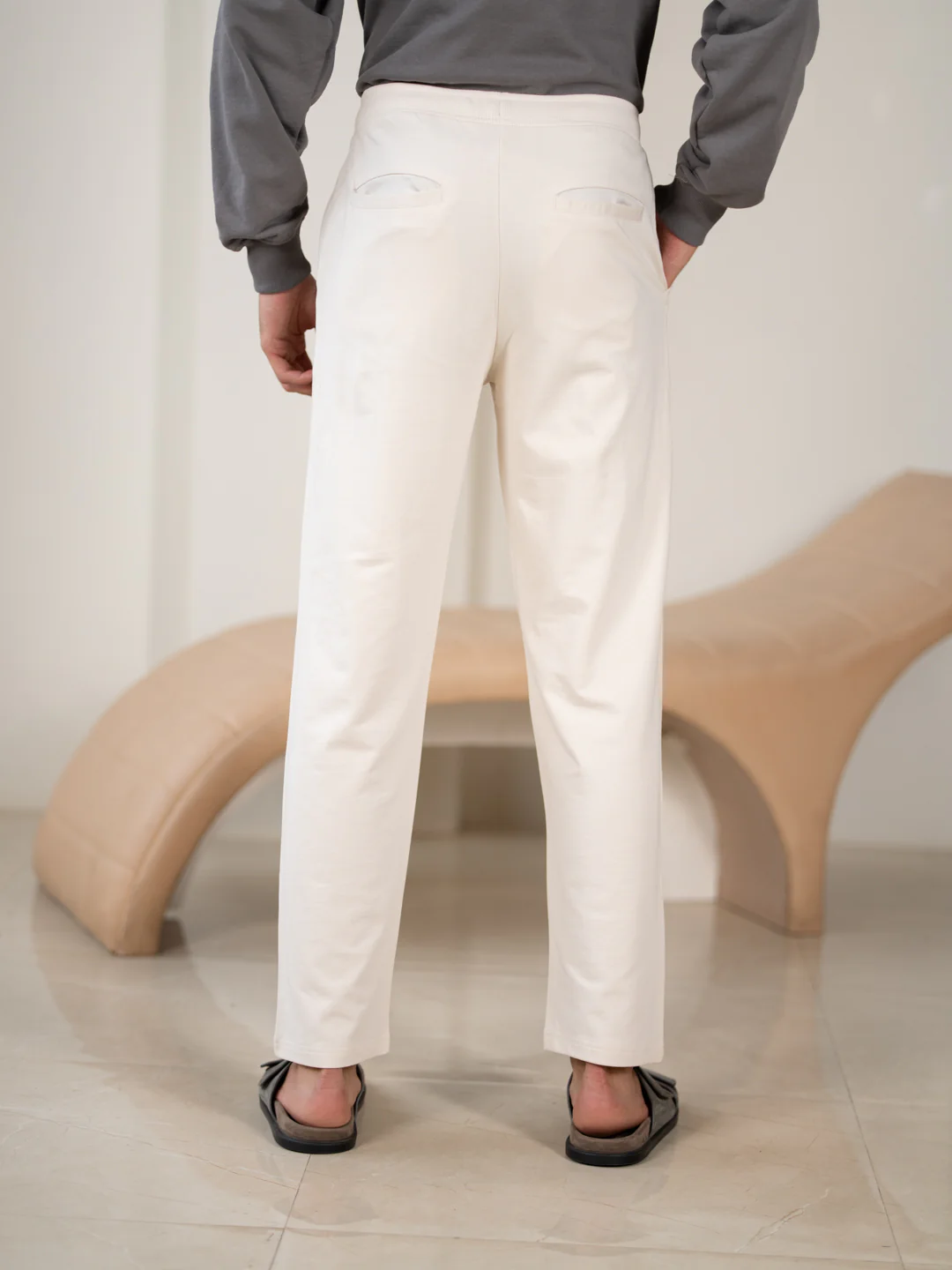Atlas Cream Cotton Sweatpants - Image 5