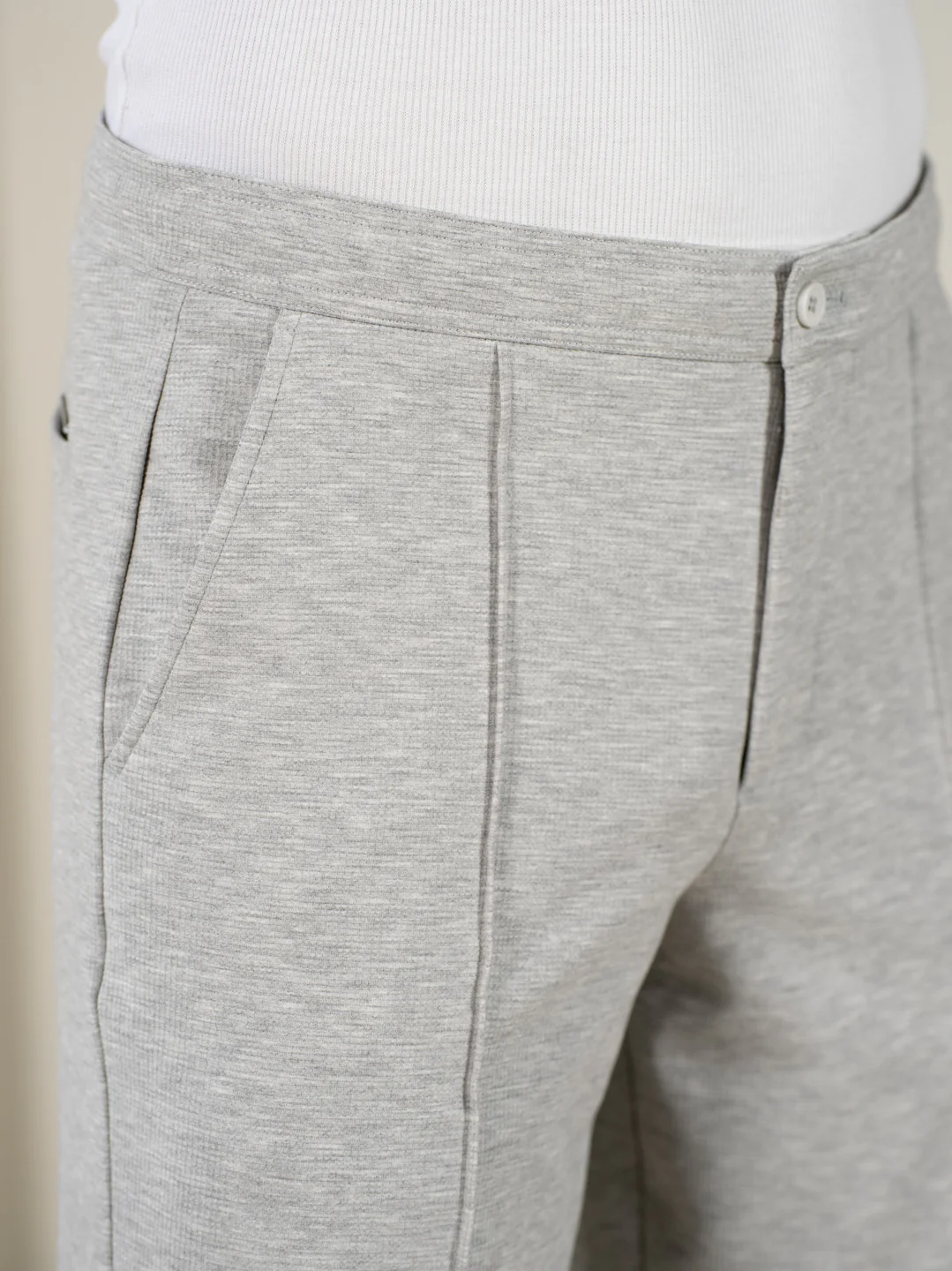 Aurest Grey Relaxed Fit Power Stretch Korean Pintuck Pants - Image 12