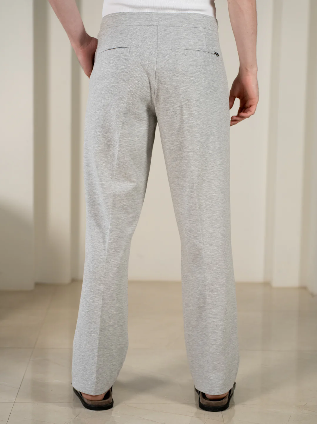 Aurest Grey Relaxed Fit Power Stretch Korean Pintuck Pants - Image 9