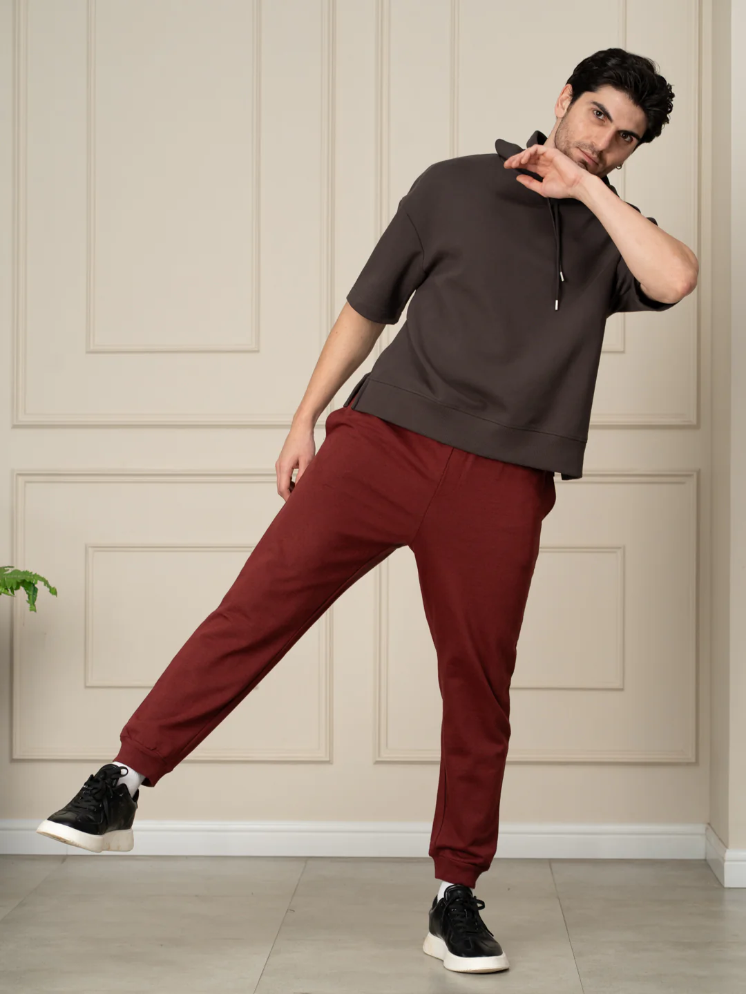 Aurora Red Tapered Fit Joggers - Image 6