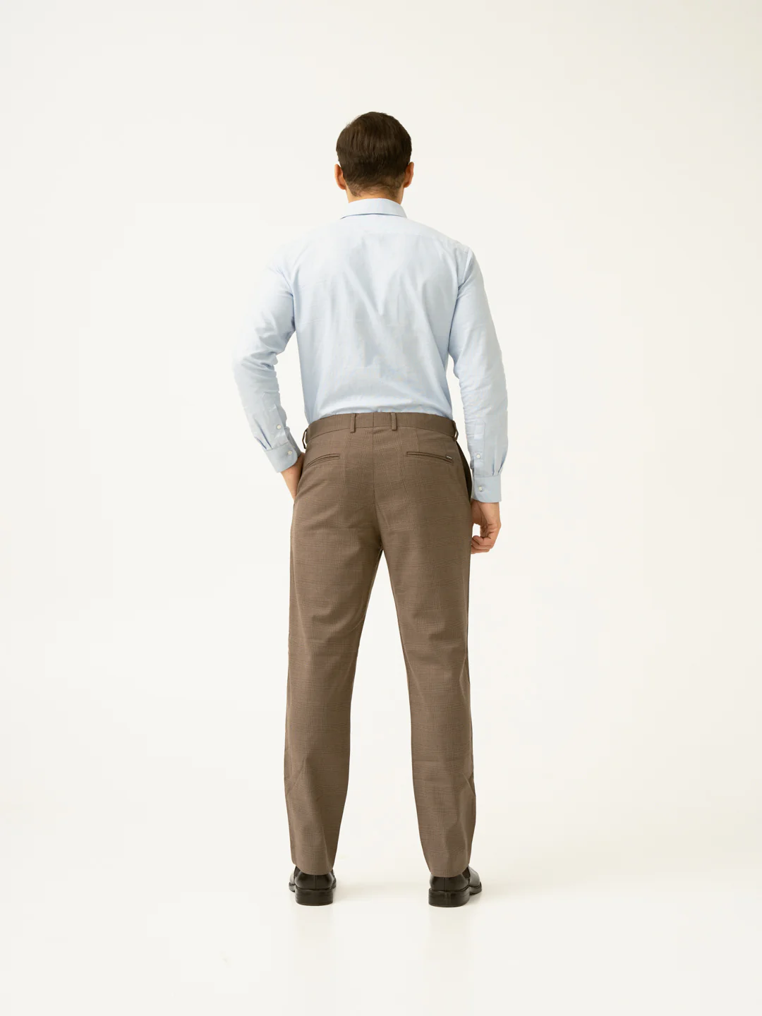 Autumn Brown Checks Merino Wool Pants - Image 6