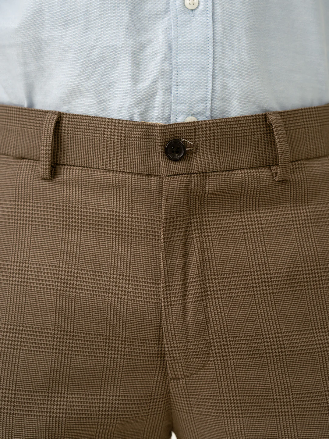 Autumn Brown Checks Merino Wool Pants - Image 8