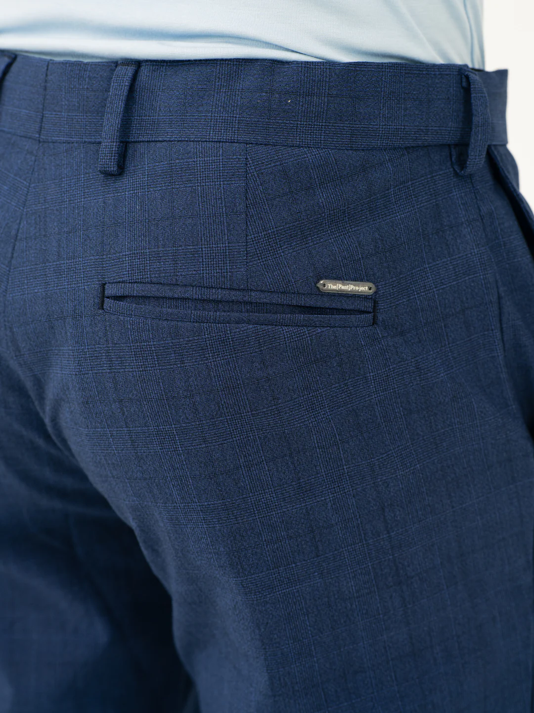 Azure Blue Checks Formal Pants - Image 12