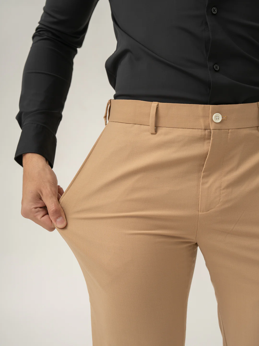 Baku Beige Luxury Merino Wool Pants - Image 3