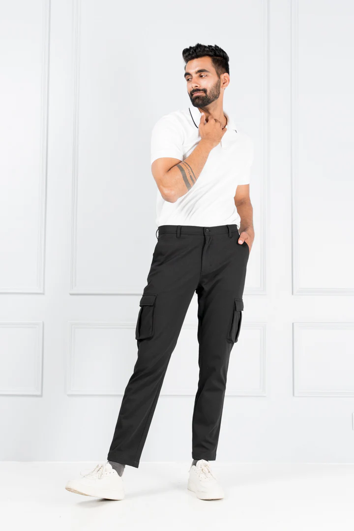 Bangalore Black Power-Stretch Cargo Pants - Image 3