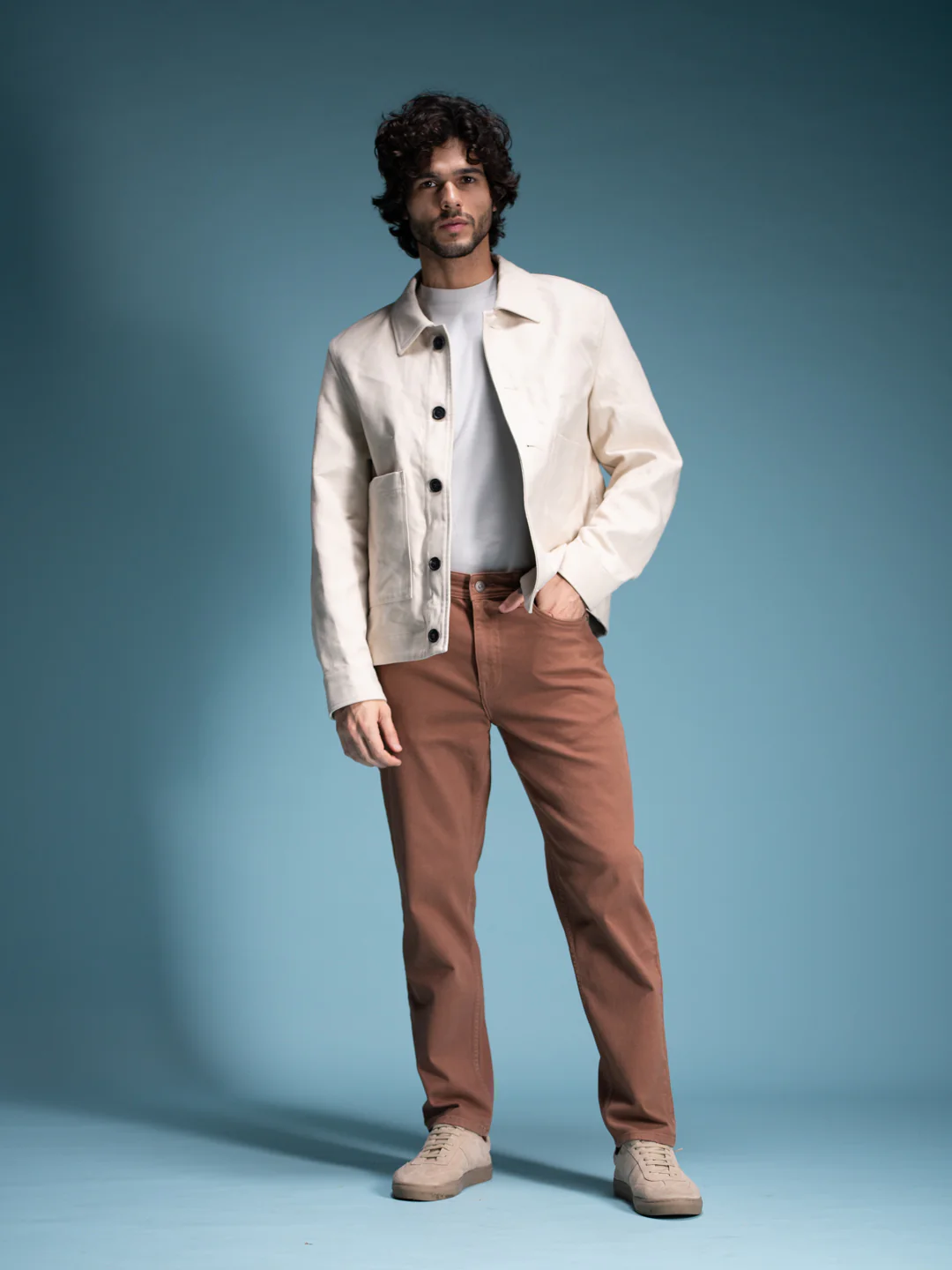 Bark Brown Relaxed Fit Jeans - Image 6