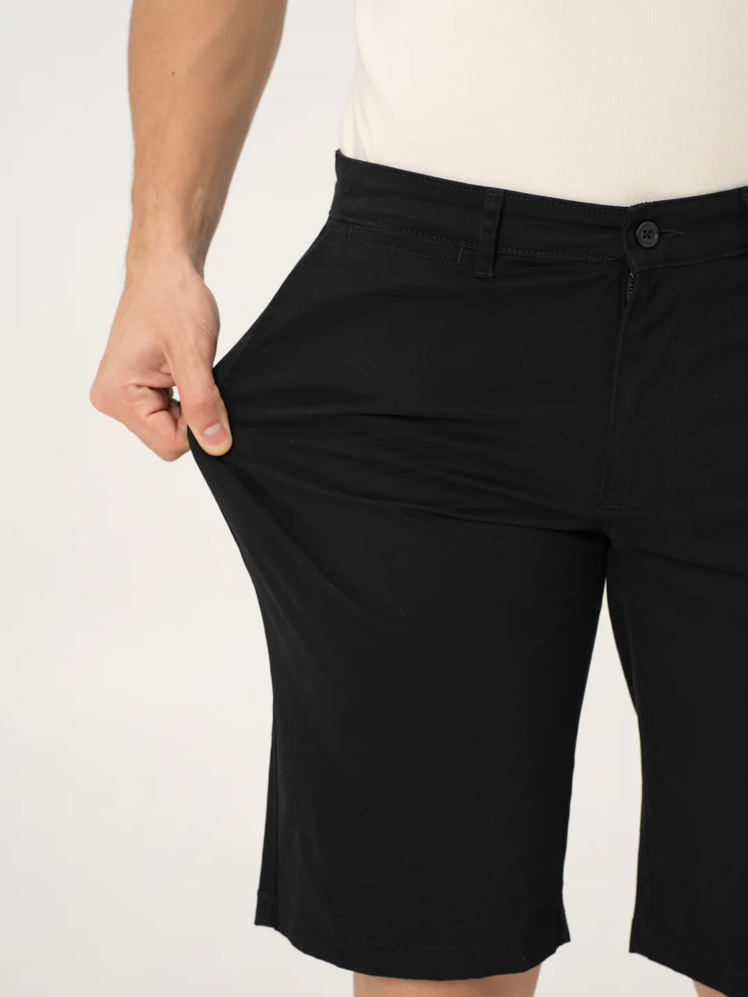 Basquiat Black Stretch Chino Shorts - Image 3