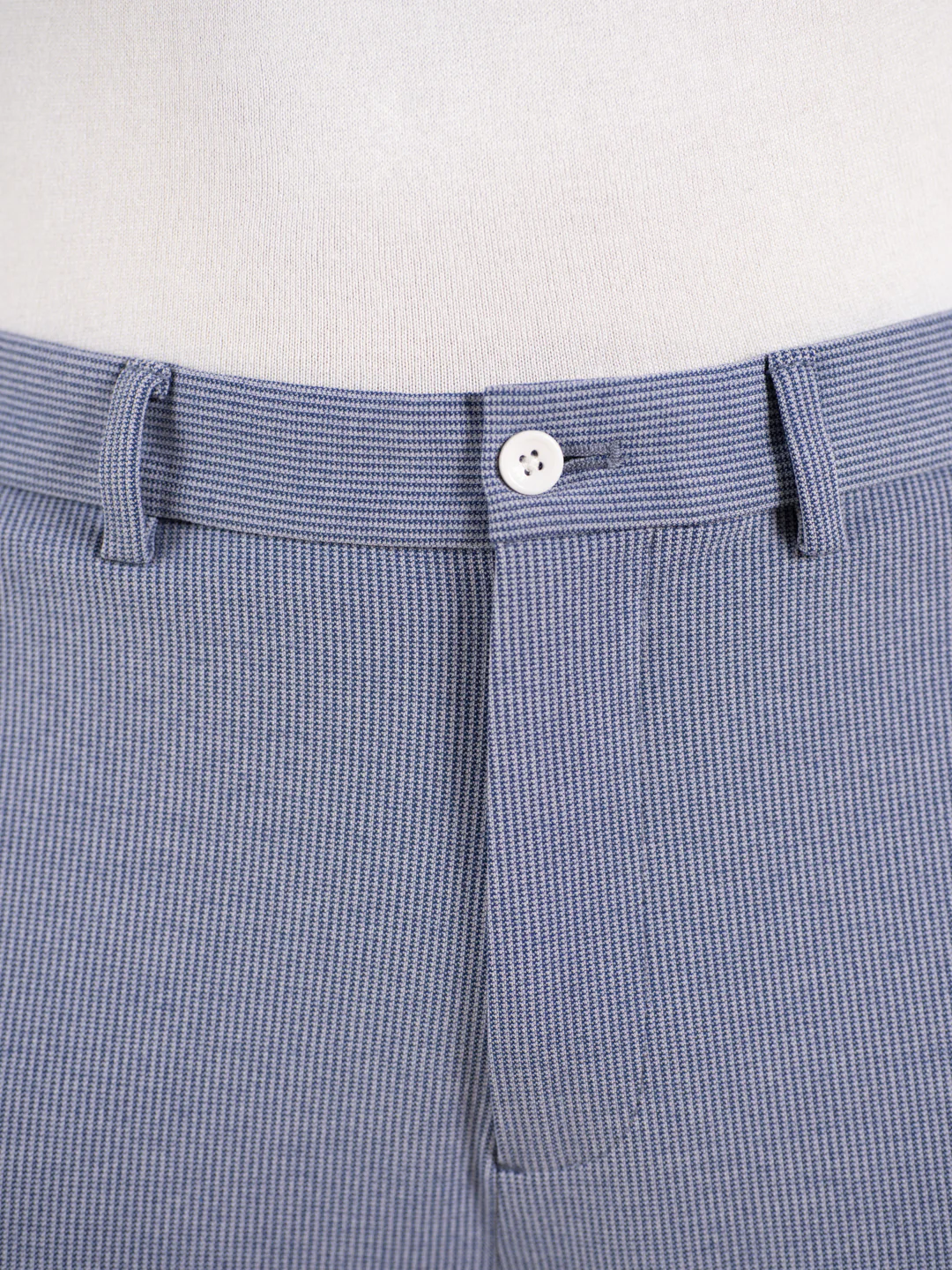Bassline Blue Houndstooth Slim Fit Power Stretch Pants - Image 10